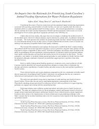 An Inquiry Into the Rationale for Prioritizing South Carolina's Animal  Feeding Operations for Water Pollution Regulation
