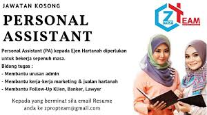 Jawatan kosong 2021 di sime darby holdings berhad | permohonan adalah dipelawa daripada warganegara malaysia yang berkelayakan dan berumur. Jawatan Kosong Melaka Personal Assistant Pa Kepada Ejen Hartanah Diperlukan Untuk Bekerja Sepenuh Masa Zprop Team