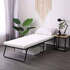 leisuit rollaway guest bed cot fold out bed portable folding bed frame with thick memory foam mattress for spa folding bed frame fold out beds roll away beds