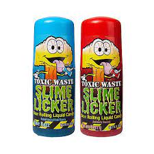 Two ounces of delicious, lickable sour candy in a fun, resealable bottle. Toxic Waste Slime Licker Sour Liquid Candy 2oz Party City