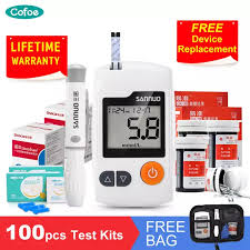 Sannuo Yizhun Ga 3 Blood Glucose Meter Sugar Monitoring With 100pcs Test Strips Free 100pcs Needles Lancets With 100pcs Wipe Swabs Glucometer Tester