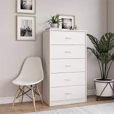 50 t vito 5 drawer dresser modern contemporary parquet oak wood iron legs. Mainstays Classic 5 Drawer Dresser White Finish Walmart Com Walmart Com