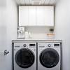 Any of the countertop and flooring surfaces that make sense in the bathroom or kitchen also make sense for the laundry room. 3