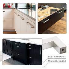 4.3 out of 5 stars. 10pack Goldenwarm Brushed Nickel Square Bar Cabinet Pull Drawer Handle Stainless Steel Stainless Steel Cabinet Hardware Kitchen Cabinet Handles Cabinet Handles