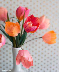 Pastel Painted Crepe Paper Tulips For Your Home Lia Griffith Paper Flowers Crepe Paper Paper Flowers Diy