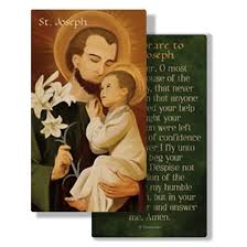 Remember, o most illustrious patriarch st. St Joseph Lilies Prayer Card Diocesan