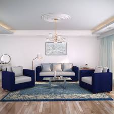 The zapata contemporary sofa set is crafted in selected blue linen fabric finish. Bharat Lifestyle Tulip Fabric 3 1 1 Grey Blue Sofa Set Price In India Buy Bharat Lifestyle Tulip Fabric 3 1 1 Grey Blue Sofa Set Online At Flipkart Com