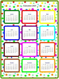 Calendrier 2021 Annuel En Couleurs Calendrier Calendrier 2018 Calendrier Annuel