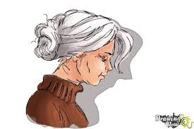 How To Draw An Old Woman Step 8 Drawings Cartoon Drawings Drawing People