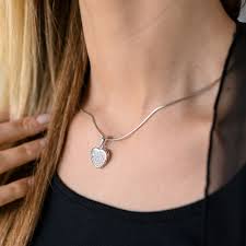 Oft werden sterlingsilber artikel mit einer dünnen schicht aus reinem silber beschichtet, um den glanz des stückes zu verbessern. Materia Herz Anhanger Zirkonia 925 Sterling Silber Rhodiniert Materia Schmuck