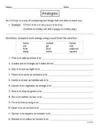 Analogies Worksheets Teachers Pay Teachers