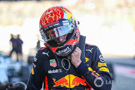 The helmet has the jmd sticker on the back and it's marked m for media. Max Verstappen Extends Red Bull F1 Deal To 2020