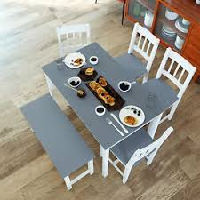 5 piece modern dining room set with bench. Dining Table And Chairs Bench Set 6 Seat Quality Wooden Choice Dining Room Grey Ebay