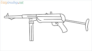 How to draw m4a1 gun in free fire and pugb easy. How To Draw Mp40 Step By Step For Beginners 9 Easy Phase