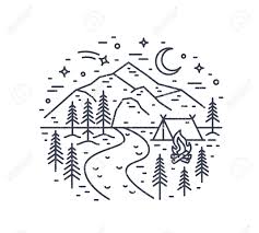 Maybe you would like to learn more about one of these? Monochrome Landscape With Tent And Campfire In Forest River Royalty Free Cliparts Vectors And Stock Illustration Image 122536532