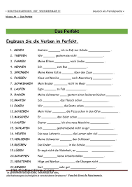 A1 Das Perfekt A1 Das Language Perfekt German Grammar German Language Learning Learn German