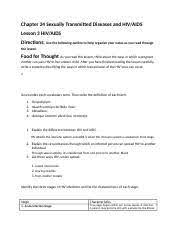 Chapter 24 Sexually Transmitted Diseases And Hiv Docx Chapter 24 Sexually Transmitted Diseases And Hiv Aids Lesson 3 Hiv Aids Directions Use The Course Hero