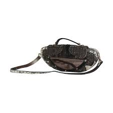 Fendi Brown Beaded Handbag With Snake And Mirror Detail For Sale At 1stdibs