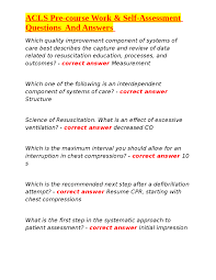 Acls Pre Test Part 2 - Practical Application Flashcards | Quizlet