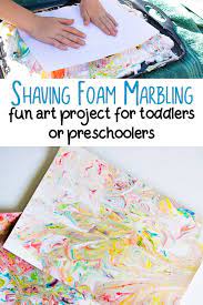 Well, this foam is good! Shaving Foam Marbling For Toddlers And Preschoolers