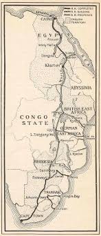 Map Showing The Cape To Cairo Railway C1899 Cairo Map Ancient Maps World History Facts