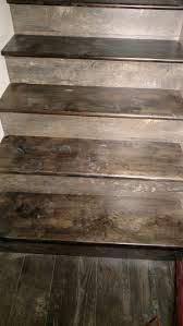 We Used The Laminate Floor For The Risers And Bought Plain Pine Treads At Home Depot And Stained Them Laminate Flooring Polyurethane Floors Pine Stair Treads