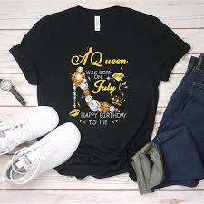 Womens Happy Birthday T Shirts For Adults A Queen Was Born In July Happy Birthday To Me Shirt July Girl Birthday July Women Birthday Shirt T Shirts For Women Birthday Shirts July Born