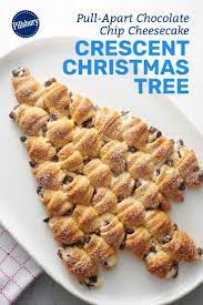 Pull Apart Chocolate Chip Cheesecake Crescent Christmas Tree Recipe Chocolate Chip Cheesecake Holiday Recipes Recipes