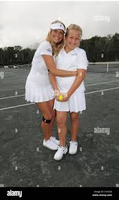 Christie Brinkley with her daughter Sailor Lee Brinkley The Grand Slam  Winners Tennis Exhibition Match at the Ross School Stock Photo