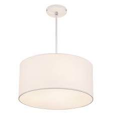 Midanya White Pendant Light 16 Modern Semi Flush Mount Ceiling Drum Light Fixture For Bedroom Kitchen Living Room Hanging Light Chandelier