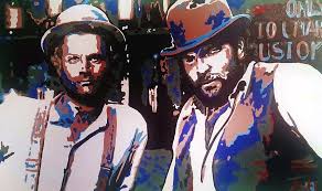 Bud spencer lines not so much. Bud Spencer And Terence Hill Movie Scene Painting By Artista Fratta