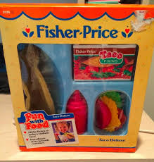Check spelling or type a new query. Fisher Price Fun With Food Taco Fixins Container Taco Shell Salsa 1988 Fisher Price Fun Taco Stuffed Shells