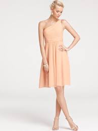 Beautifully Casual One Shoulder Knee Length Bridesmaid Dress Under 1 Knee Length Bridesmaid Dresses Short Bridesmaid Dresses Peach Bridesmaid Dresses