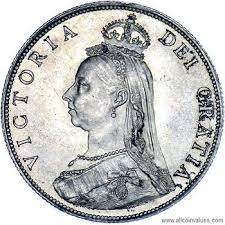 Queen victoria crown coin 1887 value. 1887 Uk Florin Value Victoria Jubilee Head I To Space