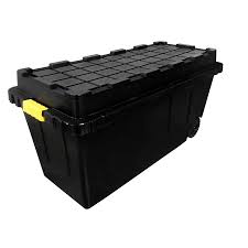Black And Yellow Storage Bins Lowes Commander 64 Gallon 256 Quart Black And Yellow Tote With Latching Lid Lowes Com Tote Storage Storage Storage Bins