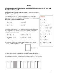 Don't forget to attach the plus or minus symbol to the square root of the constant. Solving Quadratic Equations By Completing The Square Puzzle Worksheets