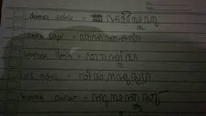 Tulisan Aksara Jawa Damel Tahu Anak Sapi Warak Lima Wis Adus Kulak Cucur Nulis Karangan Brainly Co Id