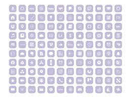 Iphone Ios 14 App Icon Pack 240 Soft Purple Icons White And Etsy Ios App Icon Design Ios App Iphone App Icon