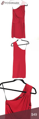 Laundry By Shelli Segal Red One Shouldered Dress Clothes Design Dresses Laundry By Shelli Segal
