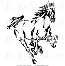 Black And White Mustang Logo Clipart Clip Art Of A Black And White Wild Mustang Horse Running Forward Towards The Viewer Horse Clip Art Horse Silhouette Art