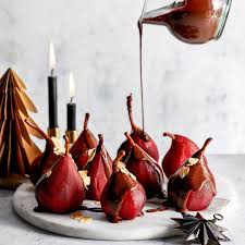 In Port Gestoofde Peertjes Met Chocoladeganache Recept Chocoladeganache Kerst Maaltijden Eten Recepten