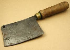 The handle is a full tang with triple rivets keeping the scales in place and a body that enlarges rapidly out to give you a. Antique Vintage Meat Cleaver Knife 27cm Ebay