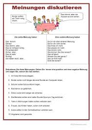 Mundliche Kommunikation Meinungen Diskutieren Deutsch Lernen Daf Lehrer Lernen