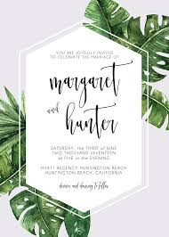 Tropical Modern Wedding Invitation Set Printable Palm Leaf Modern Wedding Invitation Sets Digital Wedding Invitations Wedding Invitation Sets
