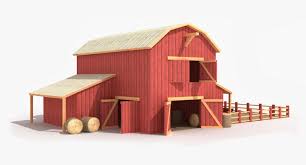 Max Red Barn 3d Model Red Barn Low Poly 3d Models Barn