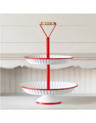 Here are some great options for wooden tiered stands, as i've been eyeing a certain wood tiered tray stand for a while now and at first i had trouble finding it. Metal 2 Tiered Tray Red White Fh1963 Meraki Gift Boutique