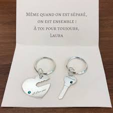 Porte Cles Cle De Mon Cœur Personnalises Pour Couple Bijoux Porte Cle Collier Prenom