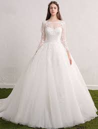 Check spelling or type a new query. Prinzessin Brautkleider 2017 Schaufel Ausschnitt Pailletten Applique Spitze Rusche Tull Brautkleid Mit Langen Armeln