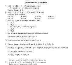 Algebraic proofs practice worksheets (classwork and homework assignments). Solved Worksheet 4 Comp233 1 Let C N E N 6r 5 For Som Chegg Com