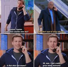 Afbeeldingsresultaat Voor Voulez Vous Coucher Avec Moi Brooklyn 99 Brooklyn Nine Nine Brooklyn Internet Funny